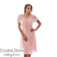 Kép 1/3 - Violetta koktélruha, plus size, rózsaszín