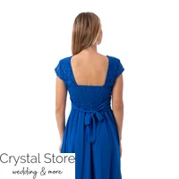 Kép 4/4 - Bella muszlin koktélruha, plus size, királykék