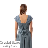 Kép 3/3 - Bella muszlin koktélruha, plus size, dusty green