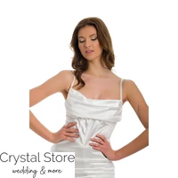 Kép 3/4 - Corset sliccelt fényes menyasszonyi ruha