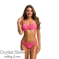 Kép 1/2 - Paloma bársony merevítős cső bikini, rózsaszín 1202