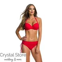 Kép 1/2 - Paloma anyagában nyomott kosaras bikini, piros 601 C kosár