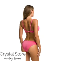 Kép 2/2 - Paloma bársony merevítős cső bikini, rózsaszín 1202 XL