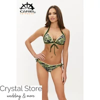 Kép 1/3 - Carib kiszélesített push-up háromszög bikini, leveles