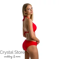 Kép 2/2 - Sea kiszélesített push-up bikini visszahajtós alsóval, piros XL