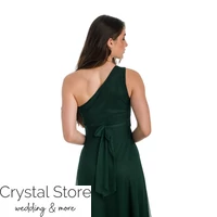 Kép 3/3 -  Love féloldalas tüllös maxiruha, méregzöld