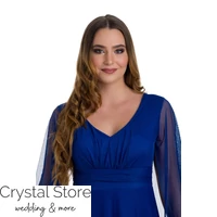 Kép 2/2 - Tinker Bell sliccelt tüll ujjas maxiruha, plus size, királykék