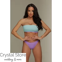 Kép 1/2 - Pyramid cső bikini, menta-lila C-D kosár
