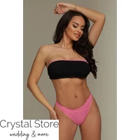 Kép 1/3 - Pyramid cső bikini, pink-fekete C-D kosár
