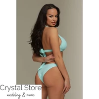 Kép 2/2 - Pyramid kiszélesített push-up háromszög bikini, menta, C-D kosár M