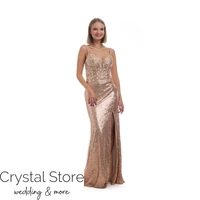 Kép 1/3 - Moonlight bloom, flitteres, sliccelt maxiruha, arany