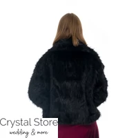 Kép 3/3 - Galléros szőrme bunda, fekete L-XL