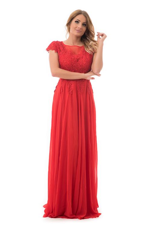  Ujjas emerald maxiruha plus size, tűzpiros