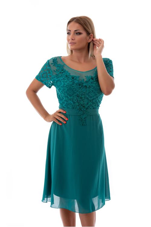 Violetta koktélruha, plus size, smaragd