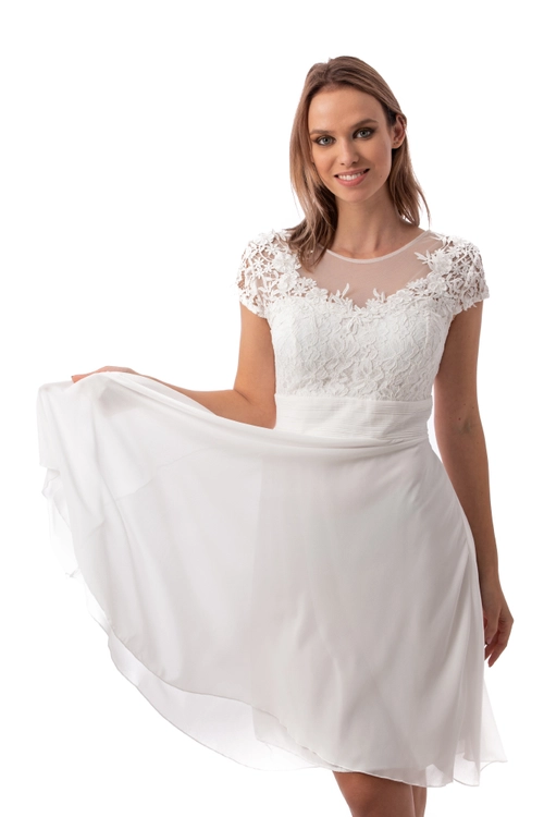 Bella muszlin rövid menyasszonyi ruha