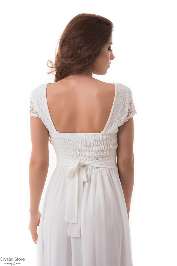 Csipkerátétes muszlin menyasszonyi ruha, plus size