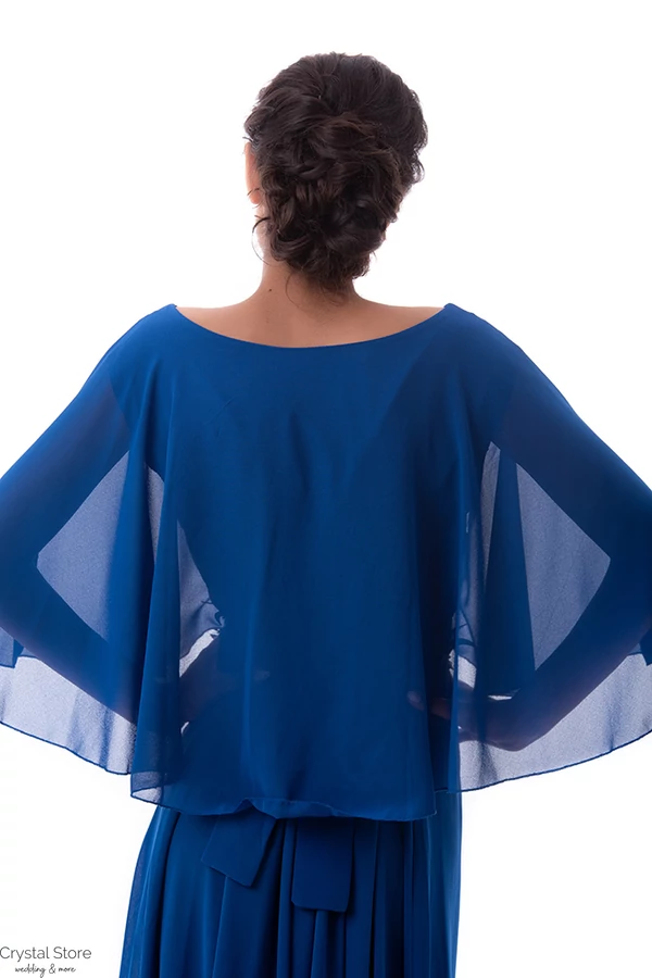 Pelerines maxiruha, plus size, királykék