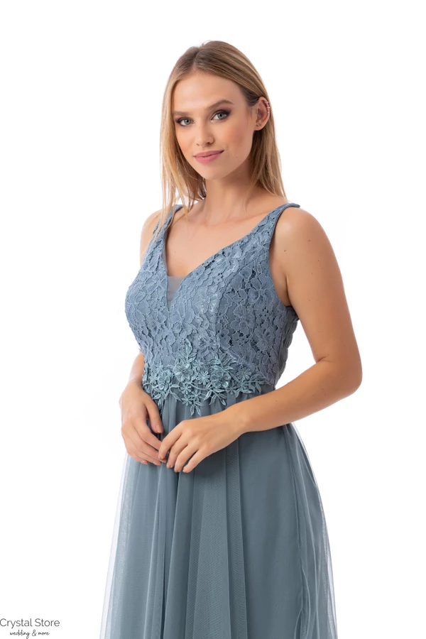 Sophia tüllös koktélruha, dusty green