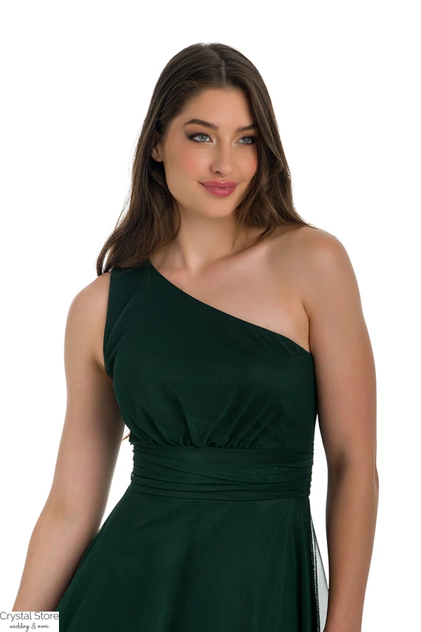  Love féloldalas tüllös maxiruha, méregzöld